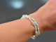 Sea Blue! Fancy Armband aus Aquamarin Apatit Angelit Silber 925 vergoldet