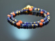 Ancient Chic! Fancy Armband Sodalith Lapislazuli Saphir Koralle Silber 925 vergoldet