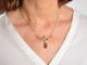 England um 1905! Sch&ouml;nes Suffragetten Collier mit Amethyst Peridot und Saatperlen Gold 625