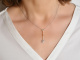 Um 1915! Edles Lavalire Collier mit Altschliff Diamanten Gold 585 Platin und Silber