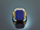 Um 1970! Klassischer Wappen Siegel Ring mit Lapislazuli Gold 585