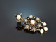 Um 1800! Antiker Anhänger mit Diamanten und Perlen gefasst in Silber und Gold