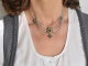 Around 1960! Beautiful traditional costume necklace with garnets silver 835