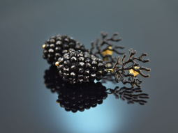 Dark Sea! Tropfen Ohrringe mit schwarzem Spinell Silber...