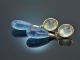 Soft Blue! Feine groe Aquamarin Tropfen Ohrringe Gold 585