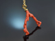 Boho style! Large branch coral pendant with gold-plated silver chain
