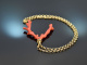 Boho style! Large branch coral pendant with gold-plated silver chain