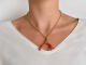Boho style! Large branch coral pendant with gold-plated silver chain