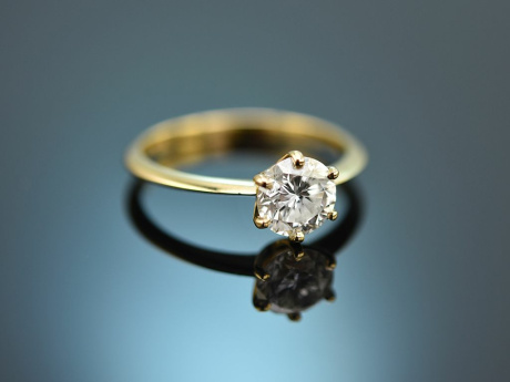 Fine Diamond! Edler Brillant Solit&auml;r Ring 1,146 Carat E/VS2 Gold 750