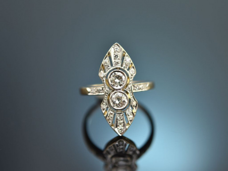 Um 1920! Edler Art Deco Ring mit Diamanten ca. 0,7 Carat Gold 750