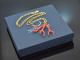 Boho Style! Large coral branch pendant with long chain silver 925 gold plated