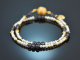 Tiny Pearls! Zartes Armband mit Zuchtperlen und Saphir Silber 925 vergoldet