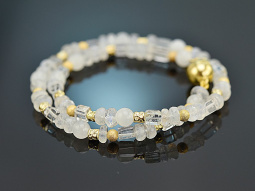 Icy Sparkle! Fancy Armband mit Wei&szlig;er Jade...