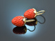 Coral Strawberries! Groe Korallen Erdbeer Ohrringe Gold 585