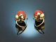 Coral Strawberries! Groe Korallen Erdbeer Ohrringe Gold 585