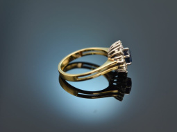 Um 1970! Klassischer Saphir Brillant Ring Gold 585