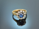 Um 1970! Klassischer Saphir Brillant Ring Gold 585
