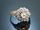 Um 1905! Historischer Ring mit Diamantrosen ca. 0,8 ct Gold 585 Platin