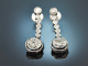 Um 1920! Feinste Art Deco Ohrringe mit Altschliffdiamanten  ca. 1,3 ct Platin