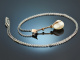 Um 1910! Collier mit Orient Perle und Altschliffdiamant Platin Gold 585