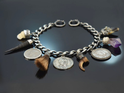 Around 1965! Beautiful charivari with coins and pendants...