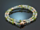 Milky Green! Fancy Armband Peridot Tsavorit Aquamarin Angelit Silber 925 ros vergoldet