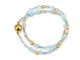 Fancy Blue! Double-row fancy bracelet with aquamarine and apatite silver 925 gold-plated