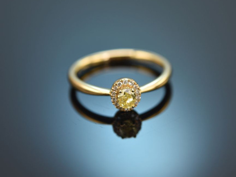 Colored Diamond! Ring mit Fancy Yellow Diamanten Gold 750