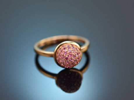 Pretty Pink! Ring mit rosa Saphiren Ros&eacute;gold 750
