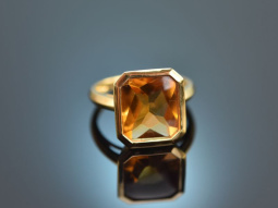 Sunny Yellow! Schwerer Design Ring mit feinem Citrin aus...
