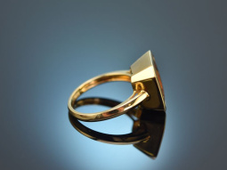 Sunny Yellow! Schwerer Design Ring mit feinem Citrin aus...