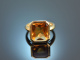 Sunny Yellow! Schwerer Design Ring mit feinem Citrin aus Gold 750