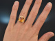 Sunny Yellow! Schwerer Design Ring mit feinem Citrin aus Gold 750