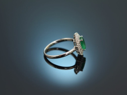 Deep Green! Feiner Smaragd Ring mit Diamanten Wei&szlig;gold 750