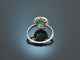 Deep Green! Feiner Smaragd Ring mit Diamanten Weißgold 750