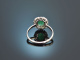 Deep Green! Feiner Smaragd Ring mit Diamanten Wei&szlig;gold 750