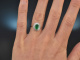 Deep Green! Feiner Smaragd Ring mit Diamanten Weißgold 750