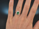 Deep Green! Feiner Smaragd Ring mit Diamanten Wei&szlig;gold 750