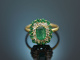 Noble Green! Smaragd Ring mit Brillanten Gold 750