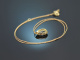 Vivid Blue! Topaz necklace with diamonds 750 gold
