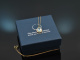 Vivid Blue! Topaz necklace with diamonds 750 gold