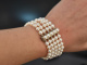 Around 1980! Noble Akoya cultured pearl bracelet 5 rows white gold 750