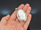 Um 1970! Gro&szlig;er Medaillon Anh&auml;nger mit Floralgravur Silber 925
