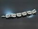 Around 1980! Large bracelet with amber stones silver 835
