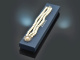 Around 1975! Fine 3-row Akoya cultured pearl bracelet brilliant-cut emeralds white gold 750