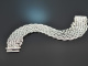 Around 1980! Simple woven bracelet in 585 white gold