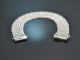Around 1980! Simple woven bracelet in 585 white gold