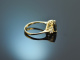 Um 1990! Feiner Saphir Brillant Ring Gold 750