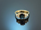 Um 1990! Feiner Saphir Brillant Ring Gold 750