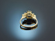 Um 1990! Feiner Saphir Brillant Ring Gold 750